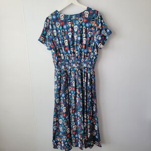 Modcloth Blue Skull Print Midi Dress